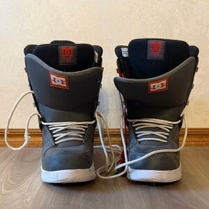 DC Charcoal and Red Snowboard Boots